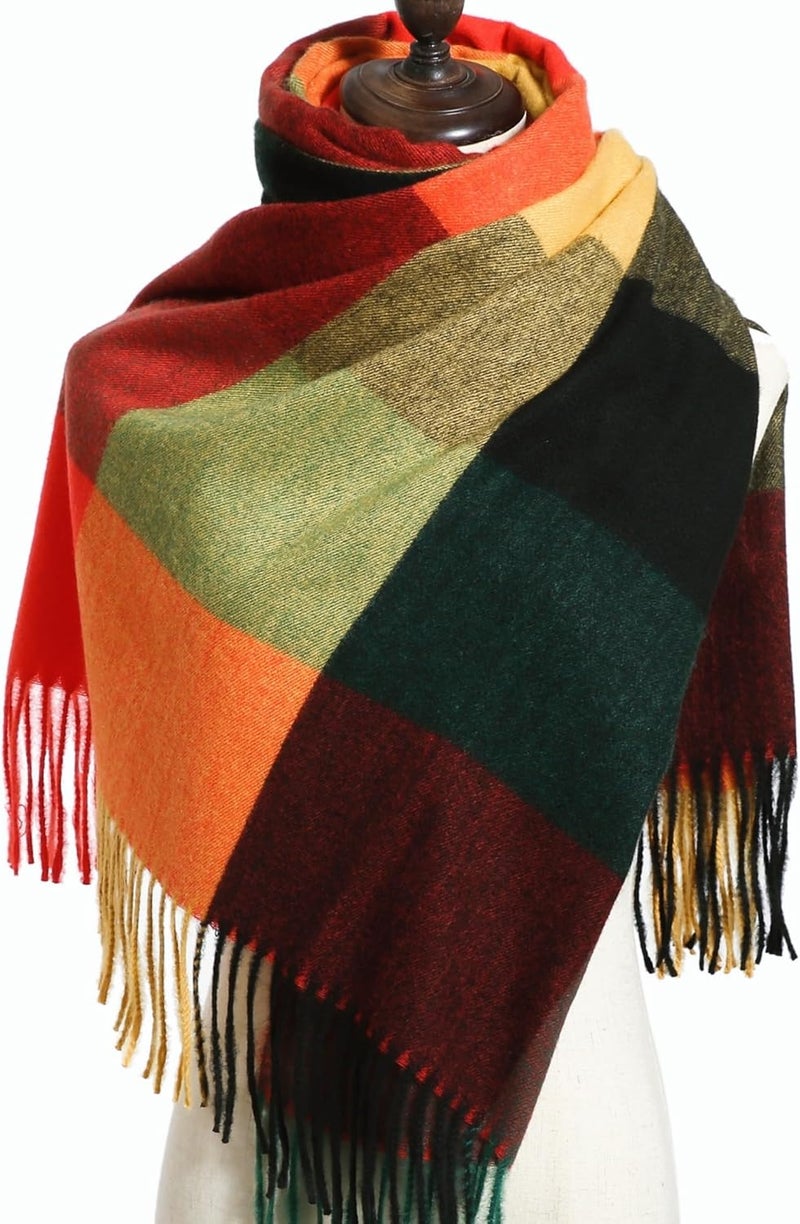 BLATIAL Store Womens Scarf Winter Blanket Large Scarves Thick Soft Warm Plaid Chunky Scarfs - Image 3